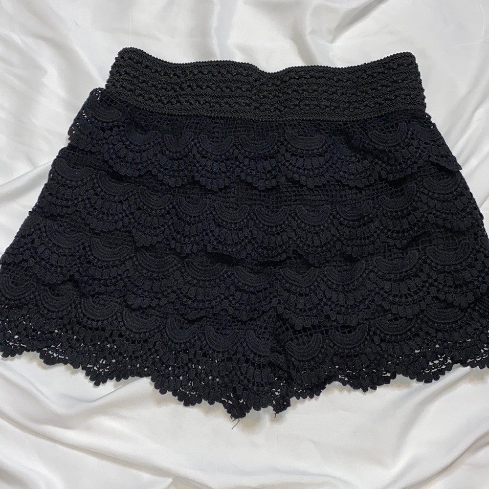 Papaya || Black Lace Shorts
